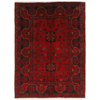 Red Khal Mohammadi Afghan Hand-knotted Rug (KM-406)