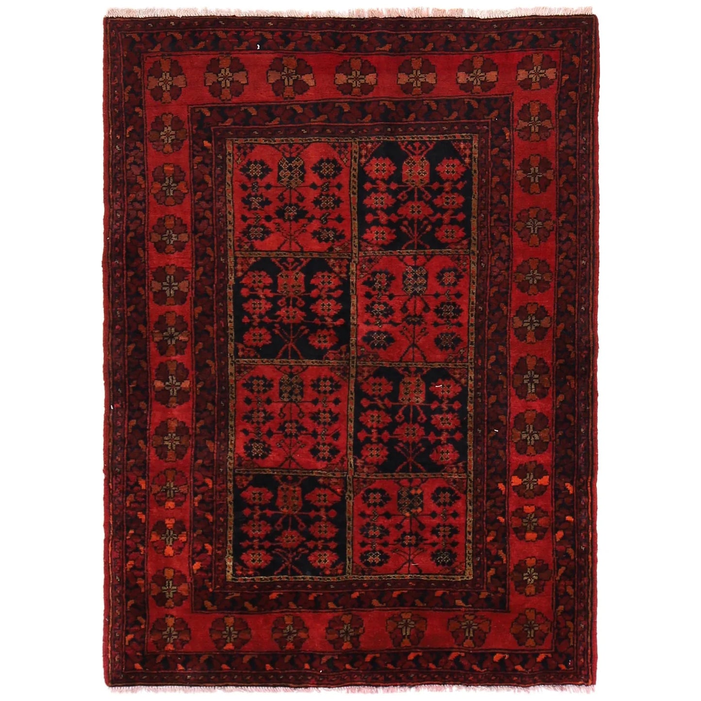 Red Khal Mohammadi Afghan Hand-knotted Rug (KM-407)