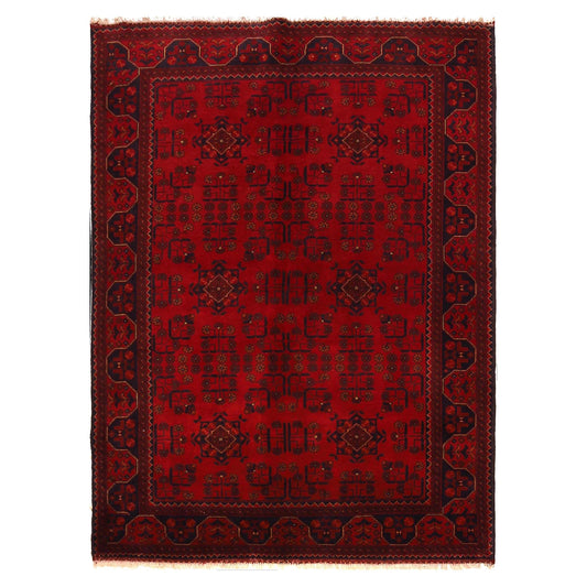 Red Khal Mohammadi Afghan Hand-knotted Rug (KM-413)