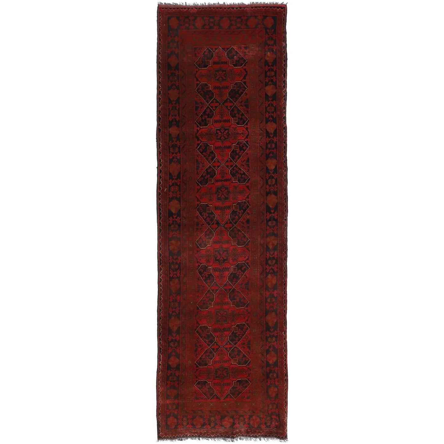 Red Khal Mohammadi Afghan Hand-knotted Runner (KM-416)