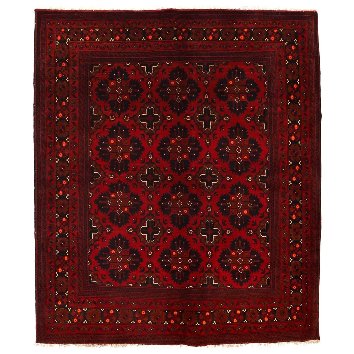 Red Khal Mohammadi Afghan Hand-knotted Rug (KM-419)