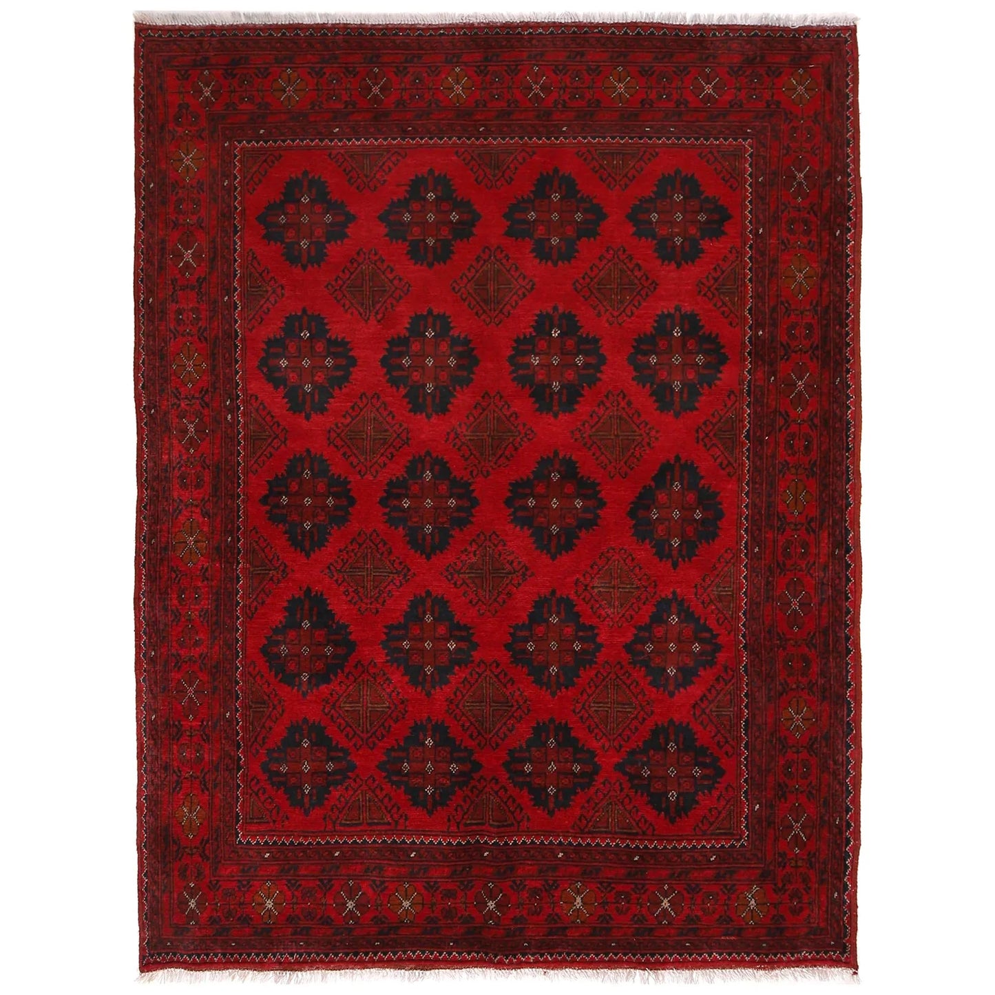 Red Khal Mohammadi Afghan Hand-knotted Rug (KM-422)