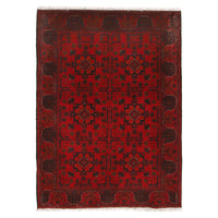 Red Khal Mohammadi Afghan Hand-knotted Rug (KM-423)