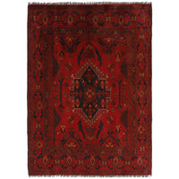 Red Khal Mohammadi Afghan Hand-knotted Rug (KM-425)