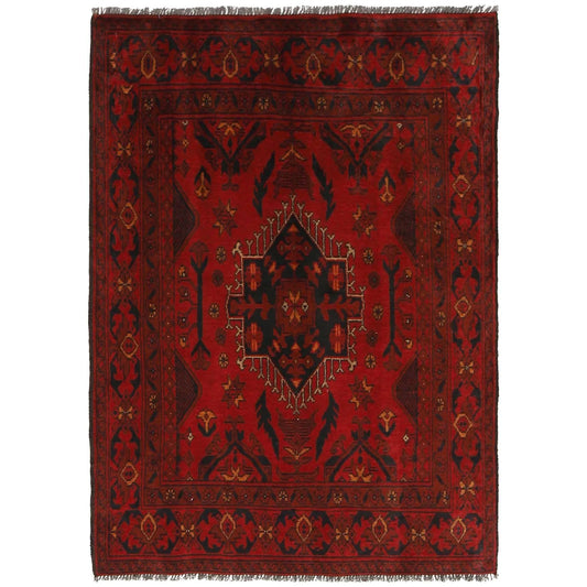 Red Khal Mohammadi Afghan Hand-knotted Rug (KM-425)
