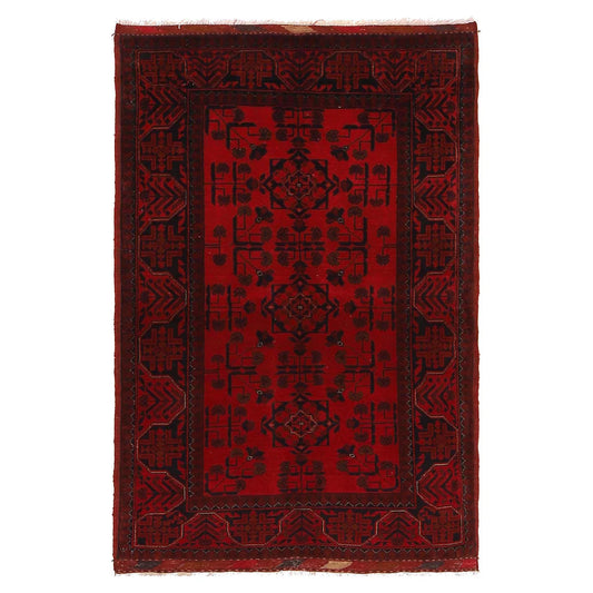 Red Khal Mohammadi Afghan Hand-knotted Rug (KM-426)