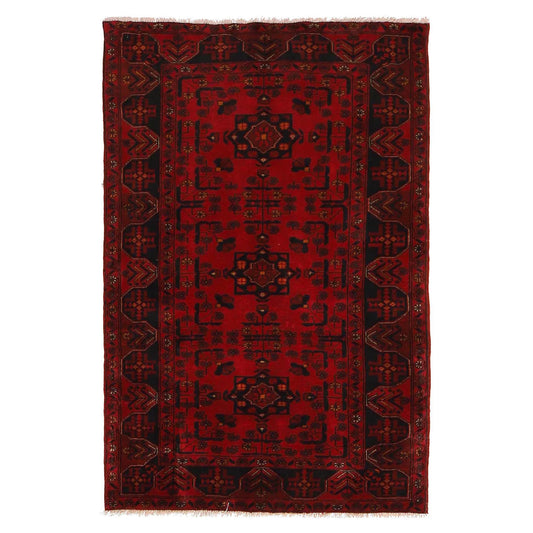 Red Khal Mohammadi Afghan Hand-knotted Rug (KM-428)