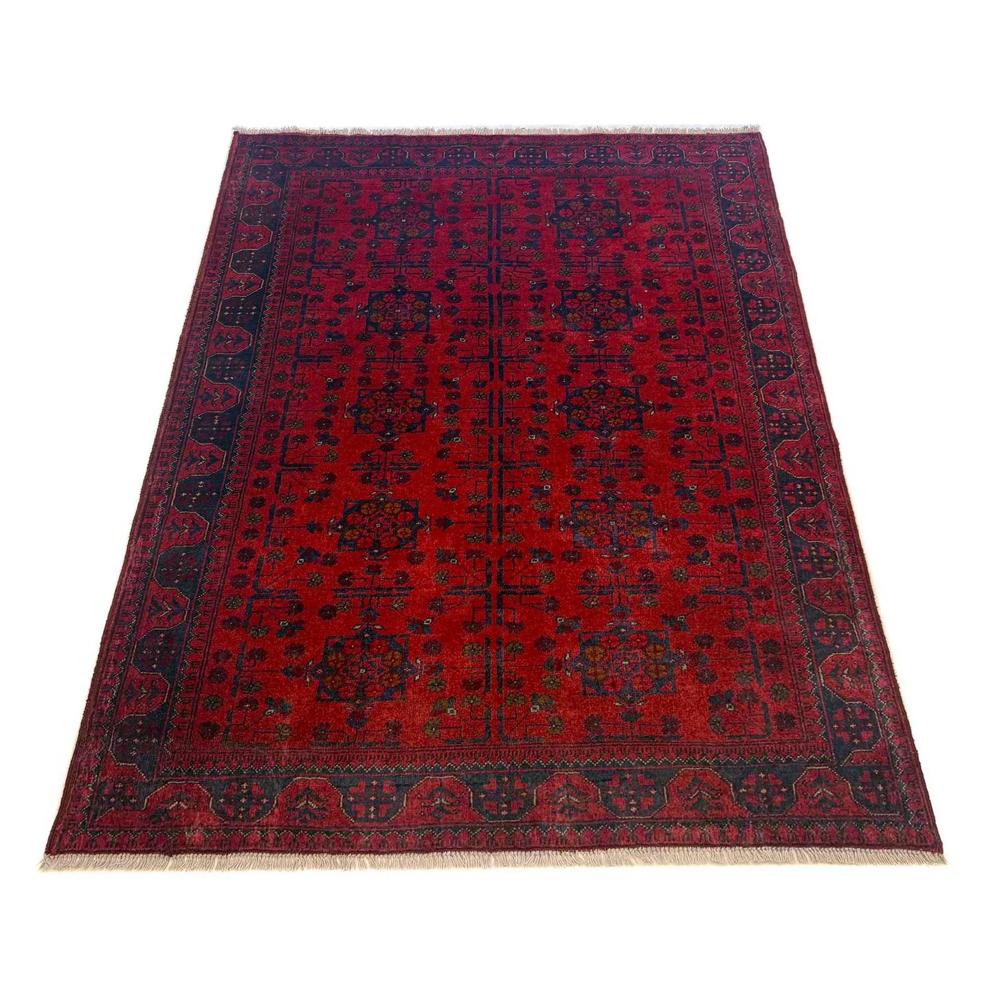 Red Khal Mohammadi Afghan Hand-knotted Rug (KM-405)