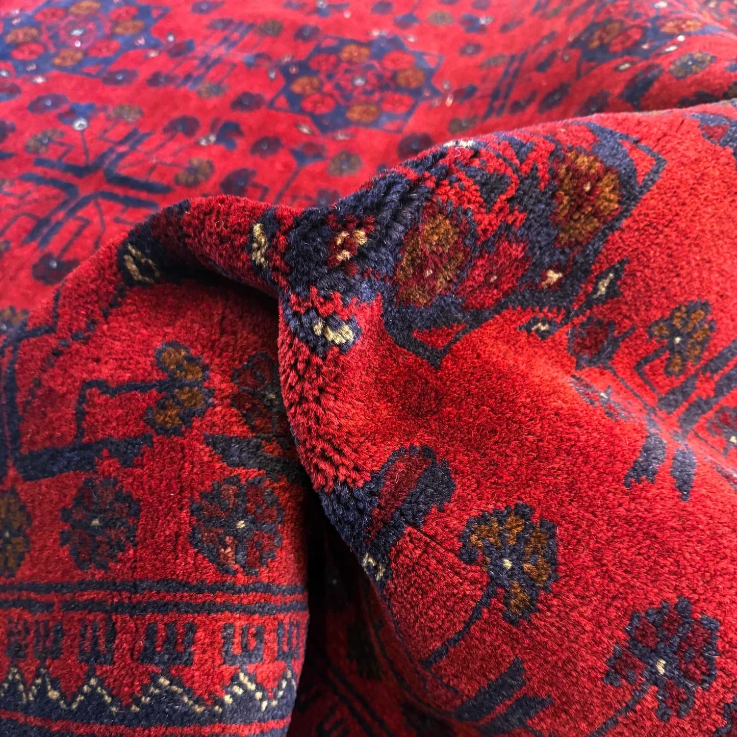 Red Khal Mohammadi Afghan Hand-knotted Rug (KM-405)