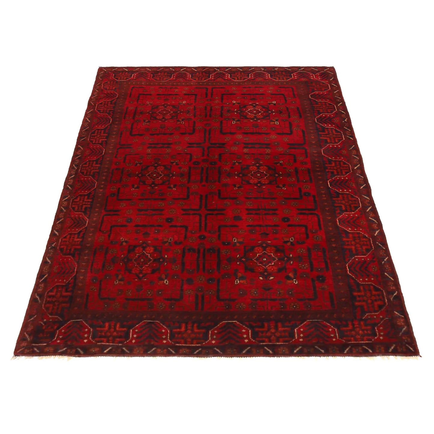 Red Khal Mohammadi Afghan Hand-knotted Rug (KM-412)