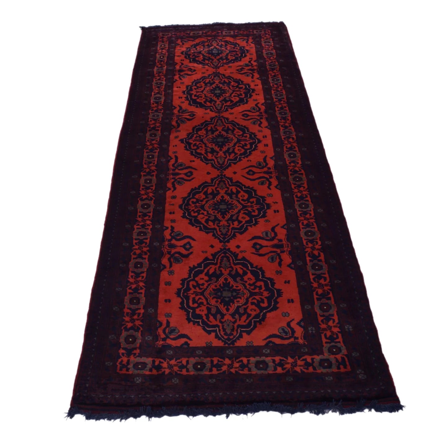 Red Khal Mohammadi Afghan Hand-knotted Runner (KM-414)