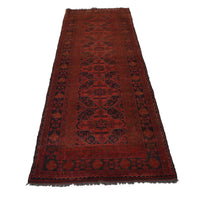 Red Khal Mohammadi Afghan Hand-knotted Runner (KM-416)
