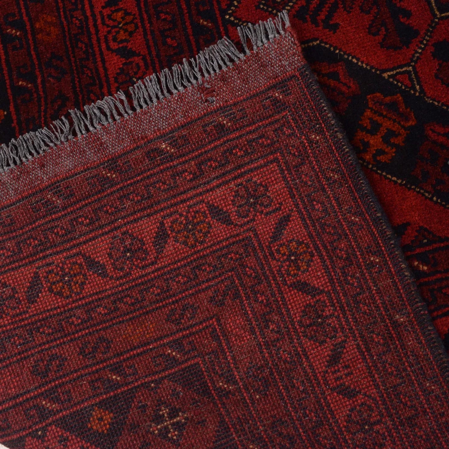Red Khal Mohammadi Afghan Hand-knotted Rug (KM-421)
