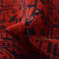 Red Khal Mohammadi Afghan Hand-knotted Rug (KM-423)