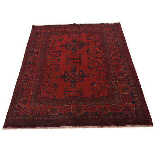 Red Khal Mohammadi Afghan Hand-knotted Rug (KM-424)