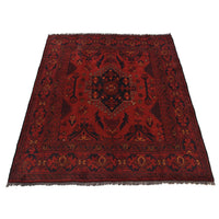 Red Khal Mohammadi Afghan Hand-knotted Rug (KM-425)