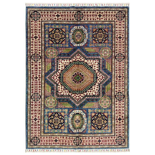 Multi Color  Mumluk Afghan Hand-knotted Rug (MM-122)