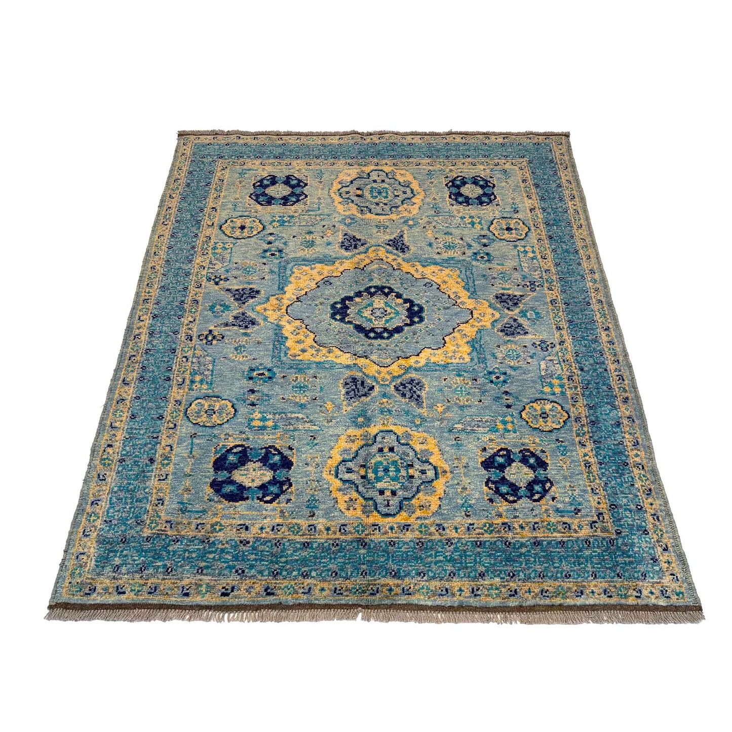 Blue Mumluk Afghan Hand-knotted (MM-101)