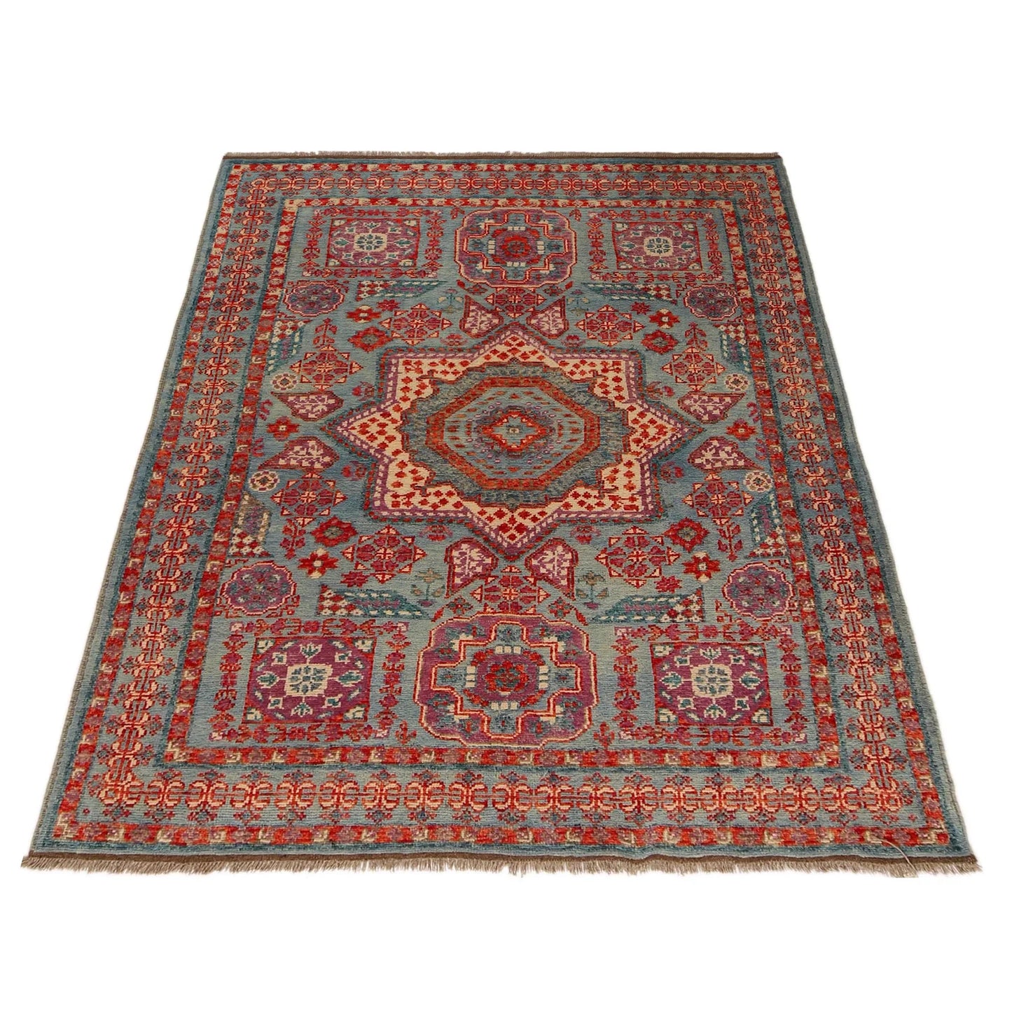 Blue Mumluk Afghan Hand-knotted (MM-104)