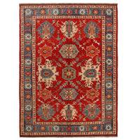 Red Oushak Afghan Hand-Knotted Rug (OK-604)