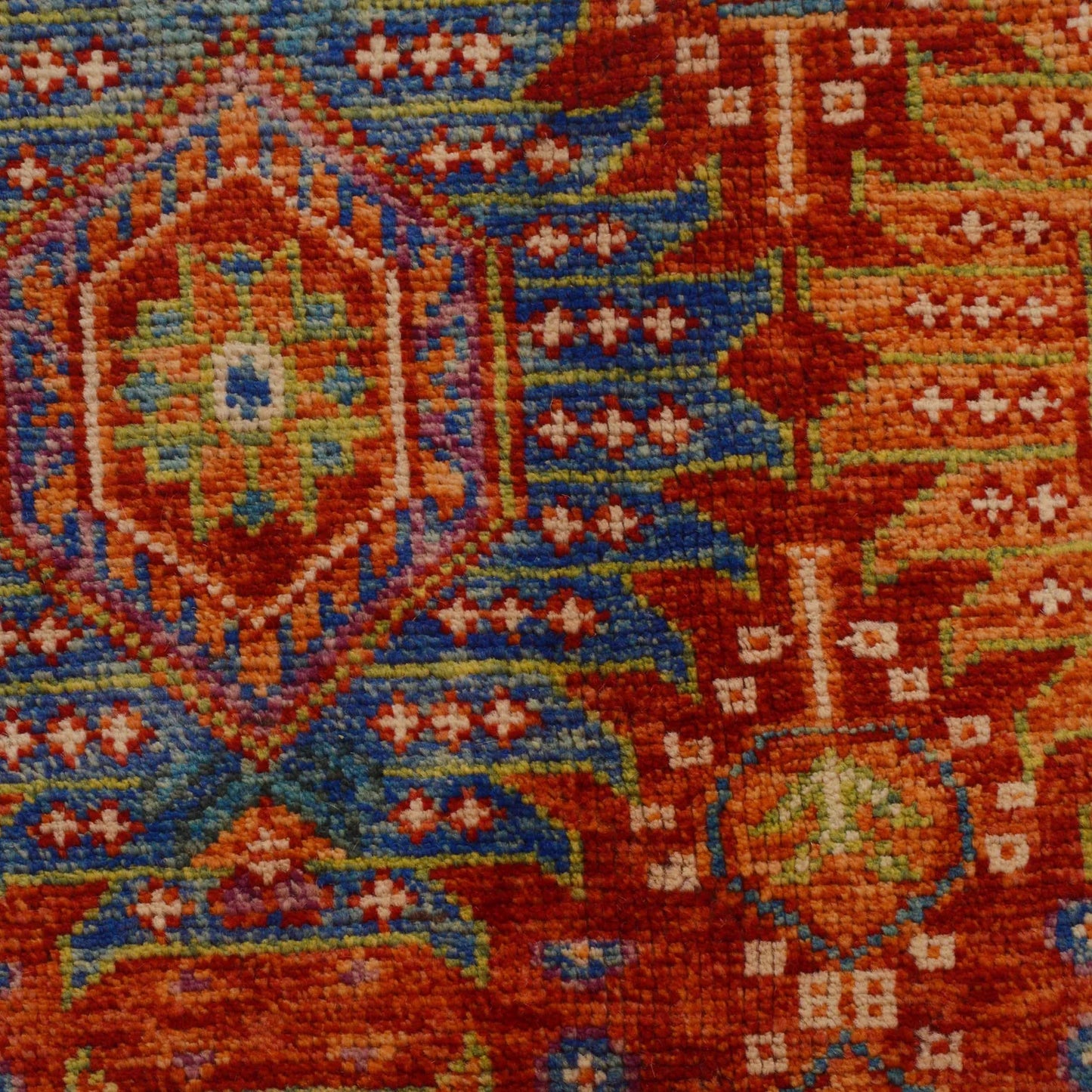 Red Oushak Afghan Hand-Knotted Rug (OK-602)