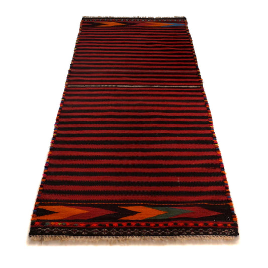 Red Afghan Hand-knotted kilim Runner (RK-4003)