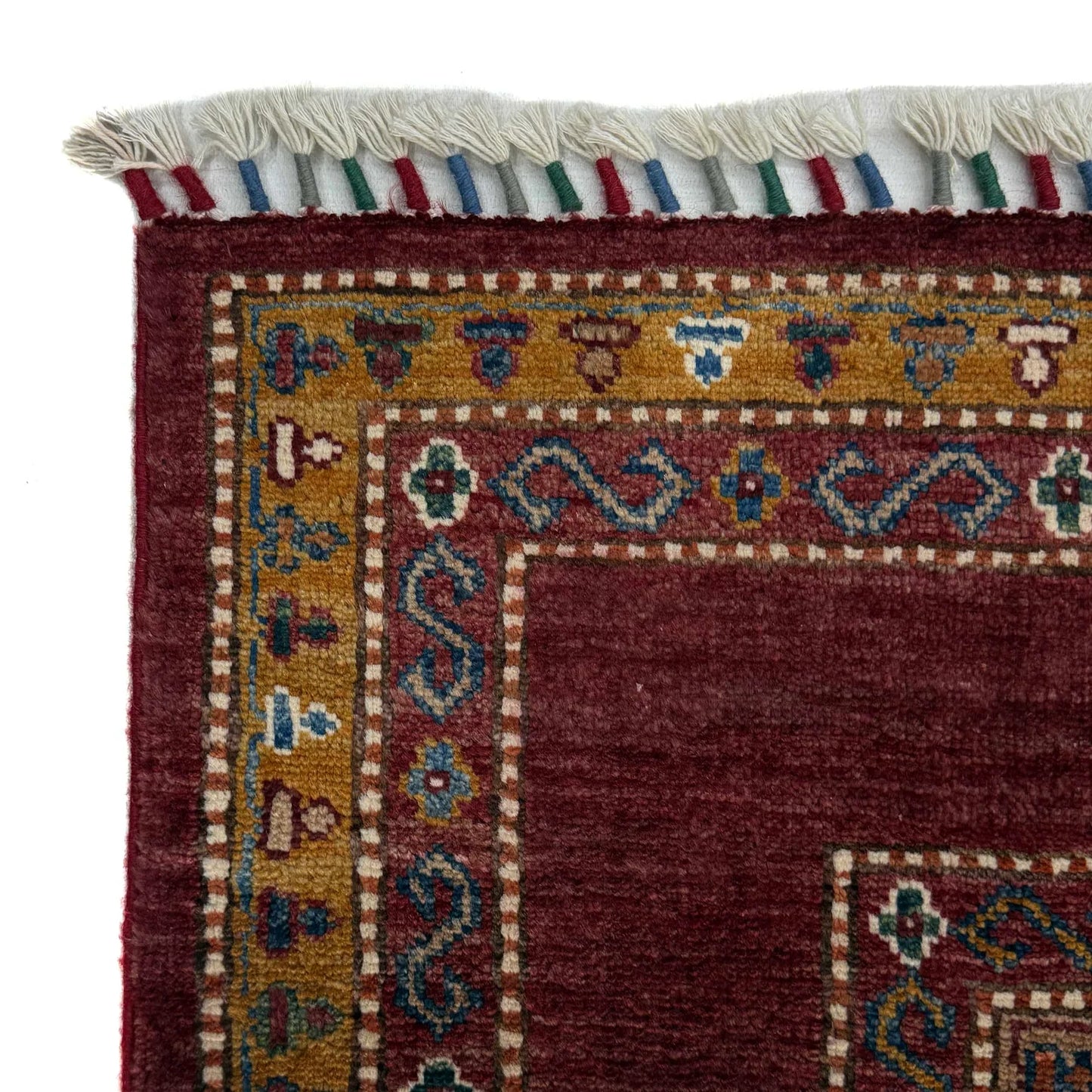 Red Shawl Afghan Hand-knotted Rug (SH-3001)