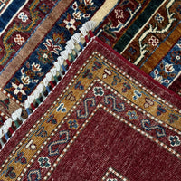 Red Shawl Afghan Hand-knotted Rug (SH-3001)