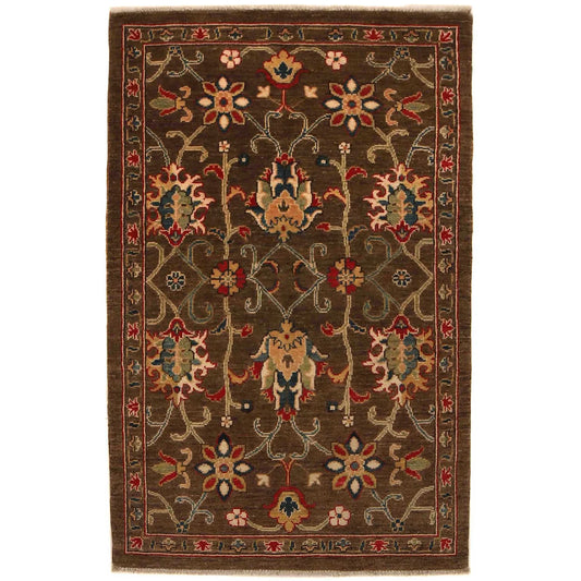 Brown Modern Sultani Afghan Hand-knotted Rug (ST-709)