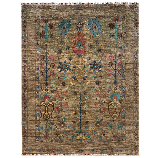 Grey Modern Sultani Afghan Hand-knotted Rug (ST-711)