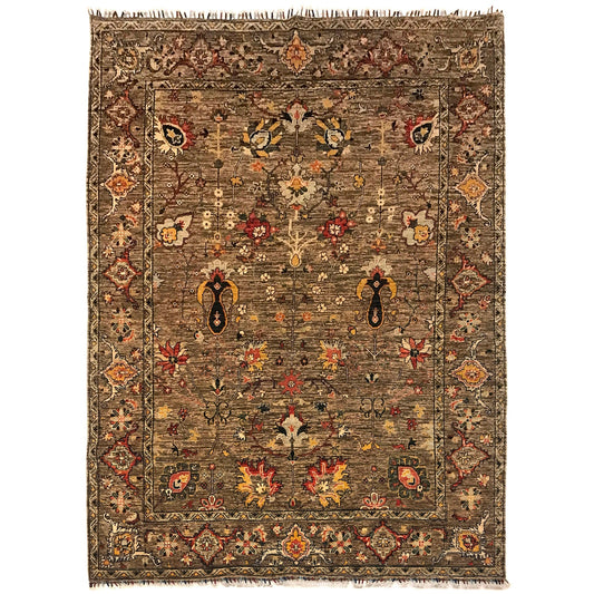 Brown Modern Sultani Afghan Hand-knotted Rug (ST-714)