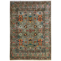 Grey Modern Sultani Afghan Hand-knotted Rug (ST-718)