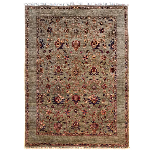 Grey Modern Sultani Afghan Hand-knotted Rug (ST-720)