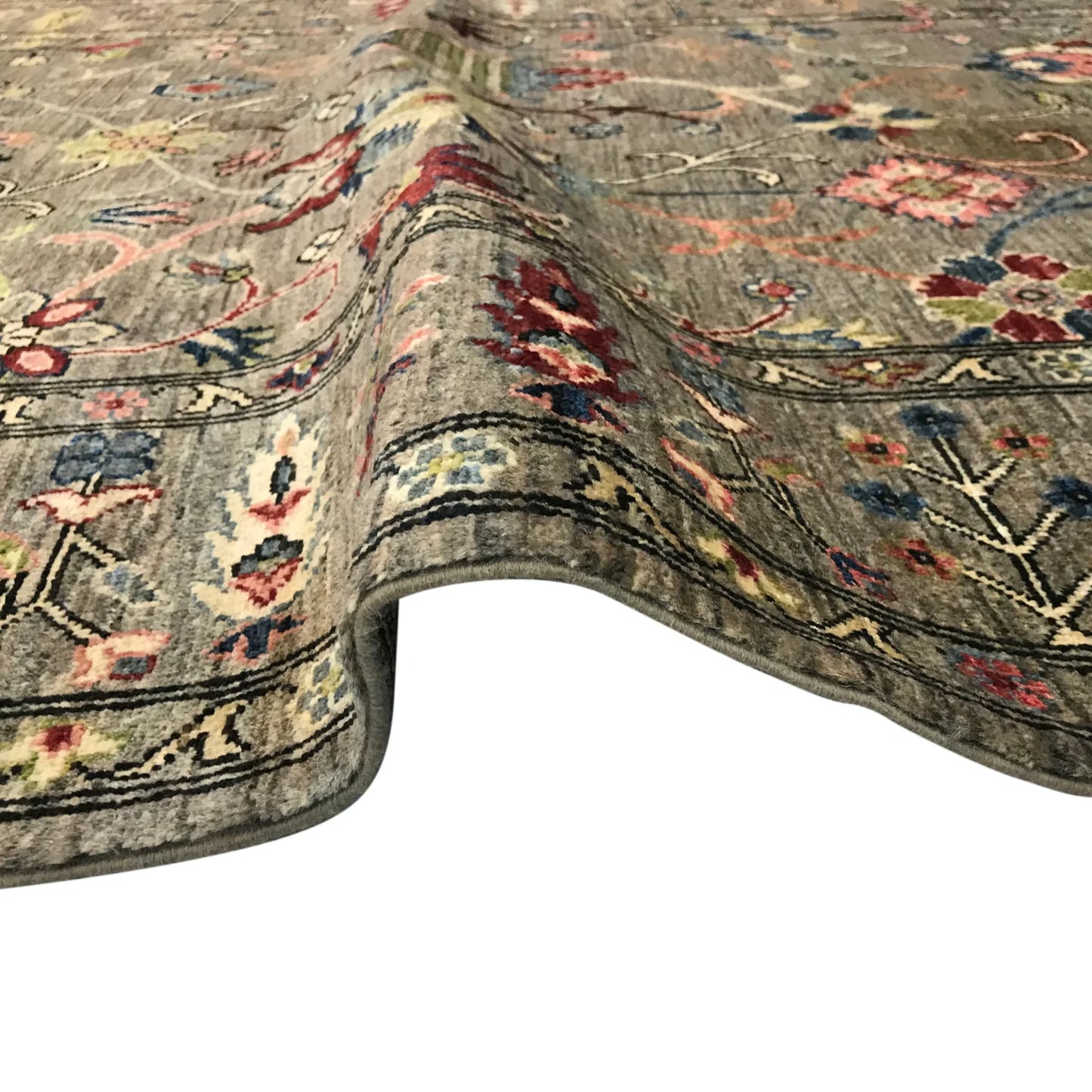Grey Modern Sultani Afghan Hand-knotted Rug (ST-702)