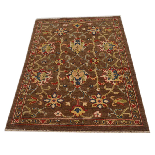 Brown Modern Sultani Afghan Hand-knotted Rug (ST-709)