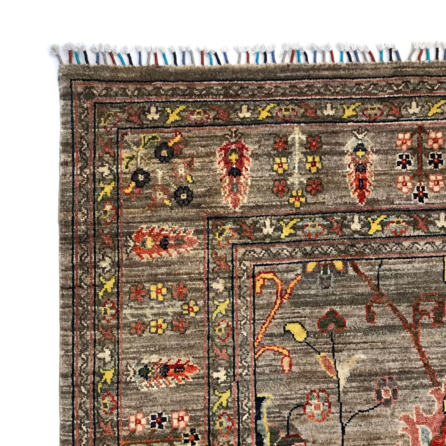 Grey Modern Sultani Afghan Hand-knotted Rug (ST-713)