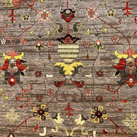 Grey Modern Sultani Afghan Hand-knotted Rug (ST-713)