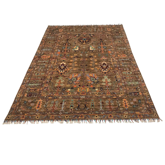Grey Modern Sultani Afghan Hand-knotted Rug (ST-716)
