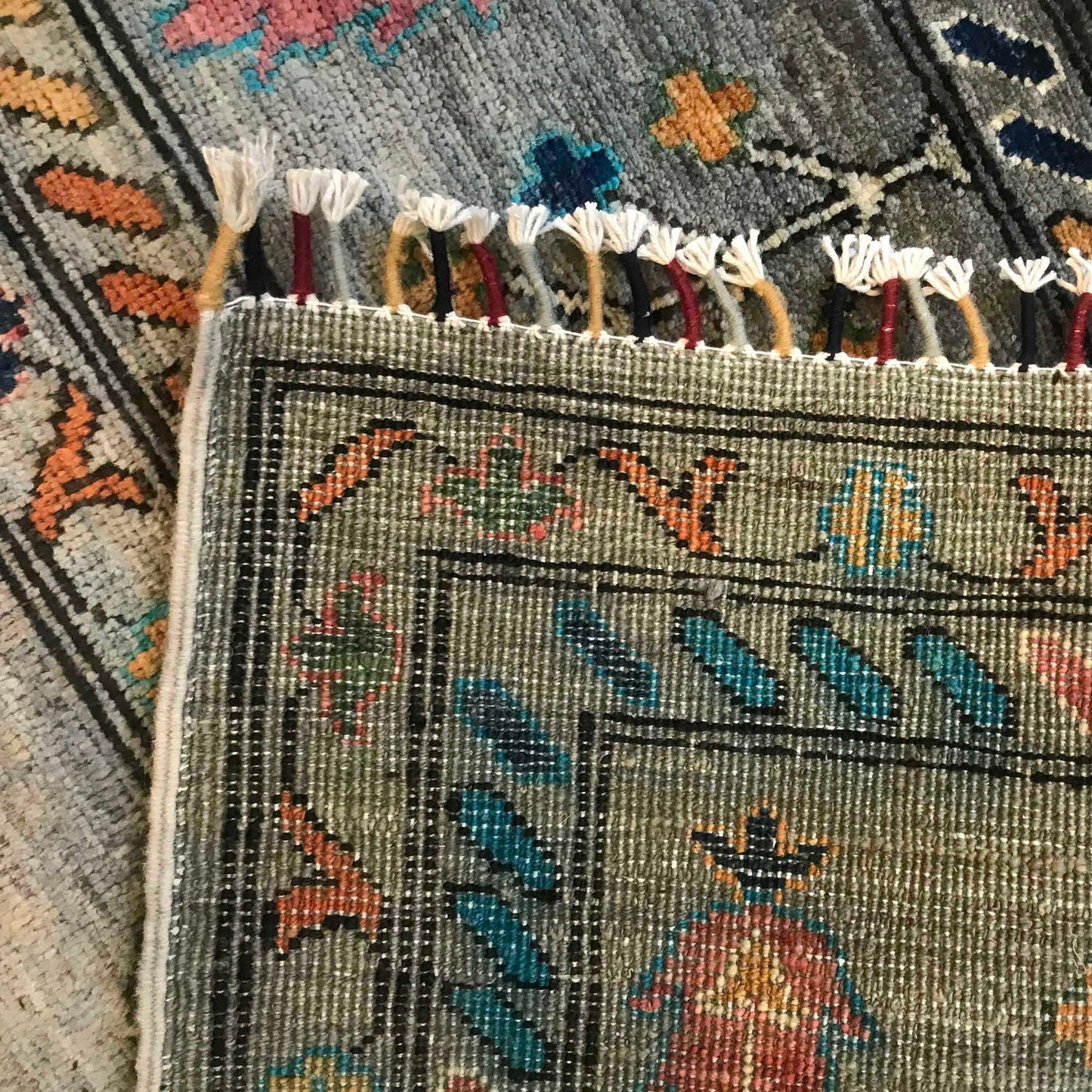 Grey Modern Sultani Afghan Hand-knotted Rug (ST-718)