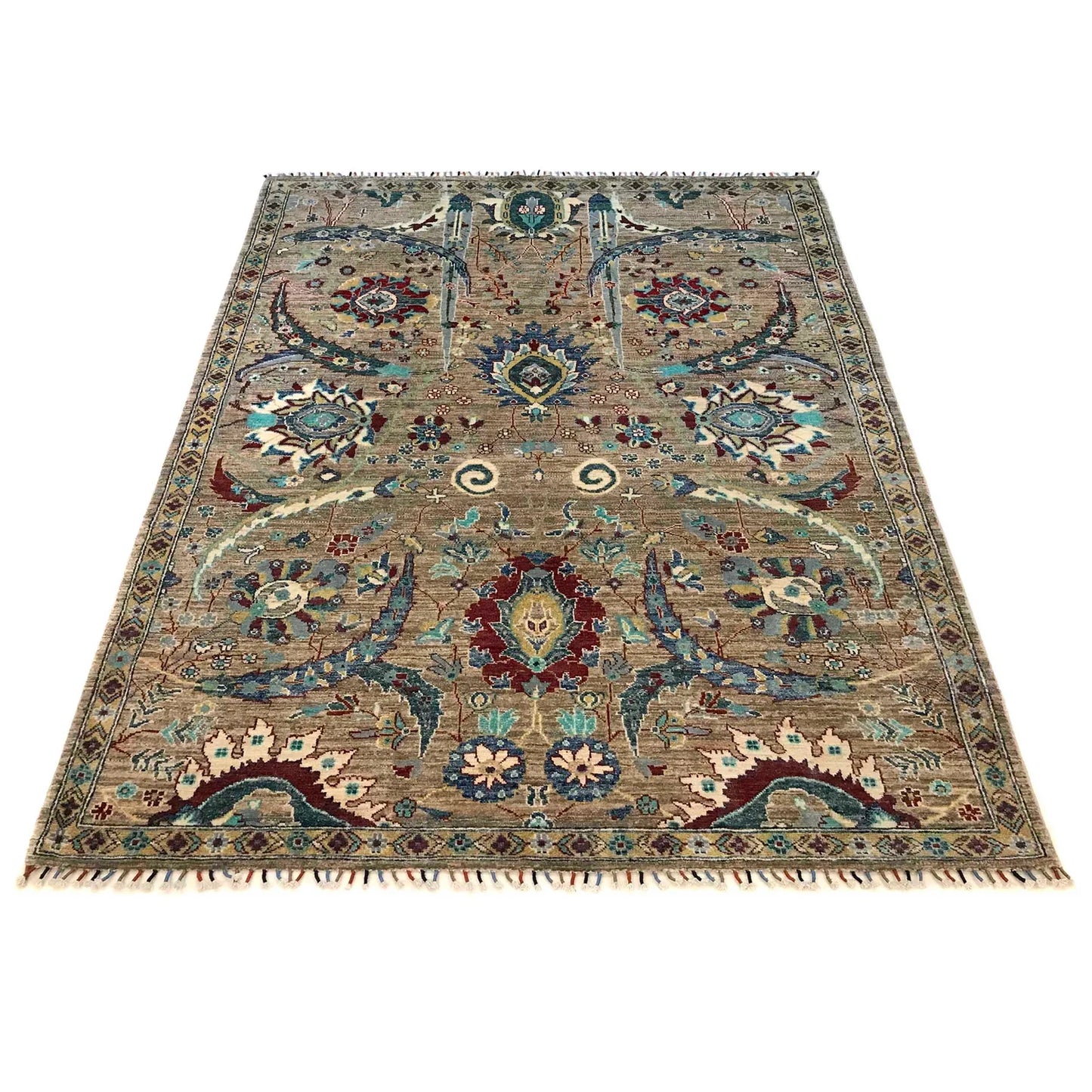 Multi Color  Modern Sultani Afghan Hand-knotted Rug (ST-719)