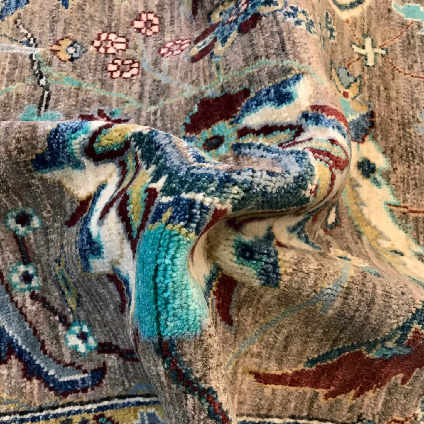 Multi Color  Modern Sultani Afghan Hand-knotted Rug (ST-719)