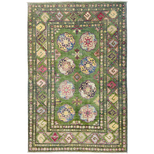 Green Waziri Afghan Hand-knotted Rug (WZ-1602)