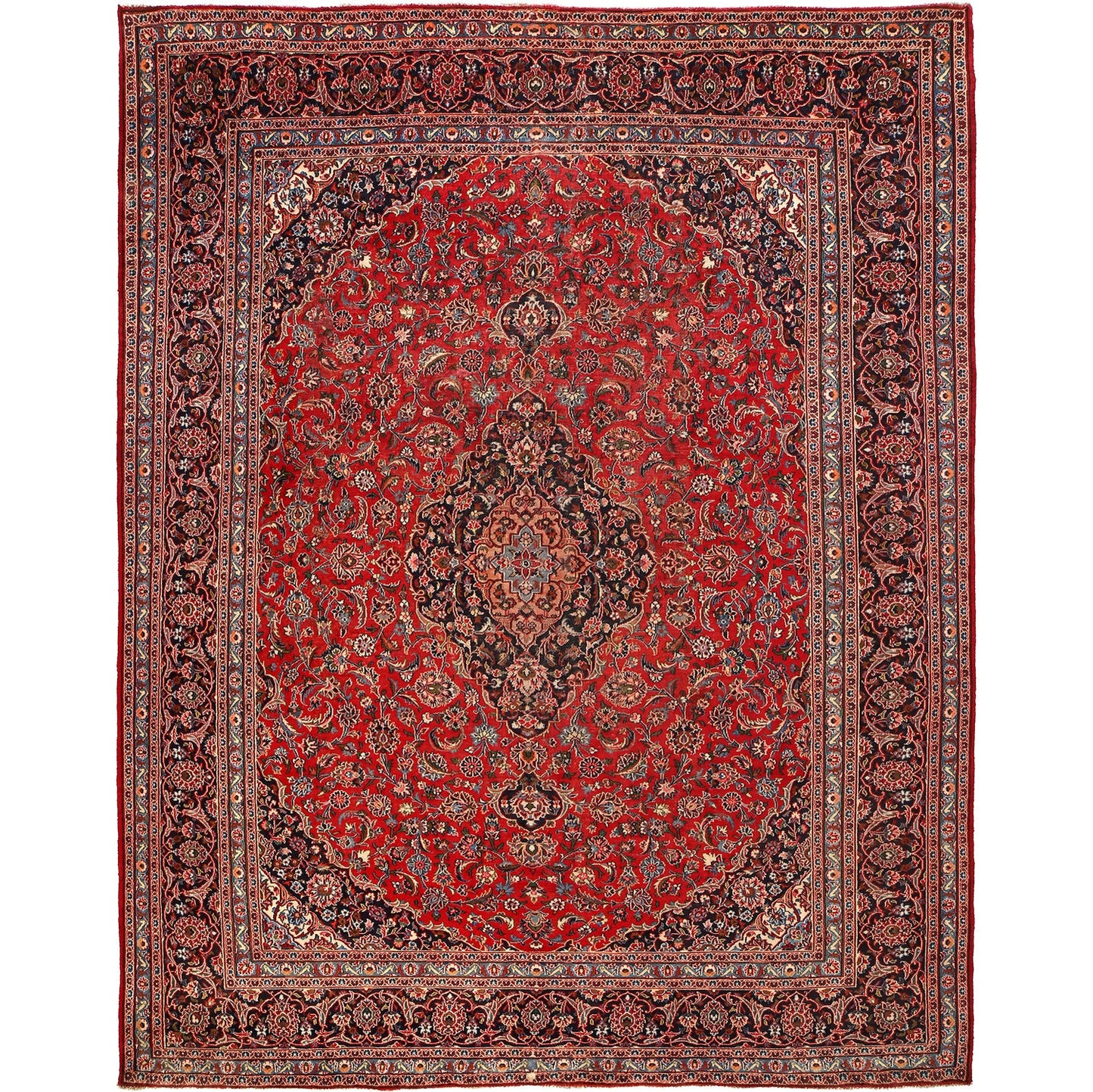 Red Kashan Hand-Knotted Persian Rug (KN-631)