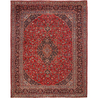 Red Kashan Hand-Knotted Persian Rug (KN-631)