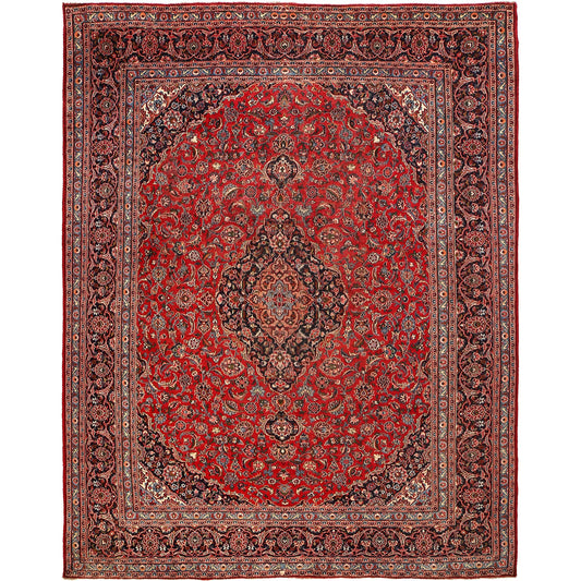 Red Kashan Hand-Knotted Persian Rug (KN-631)