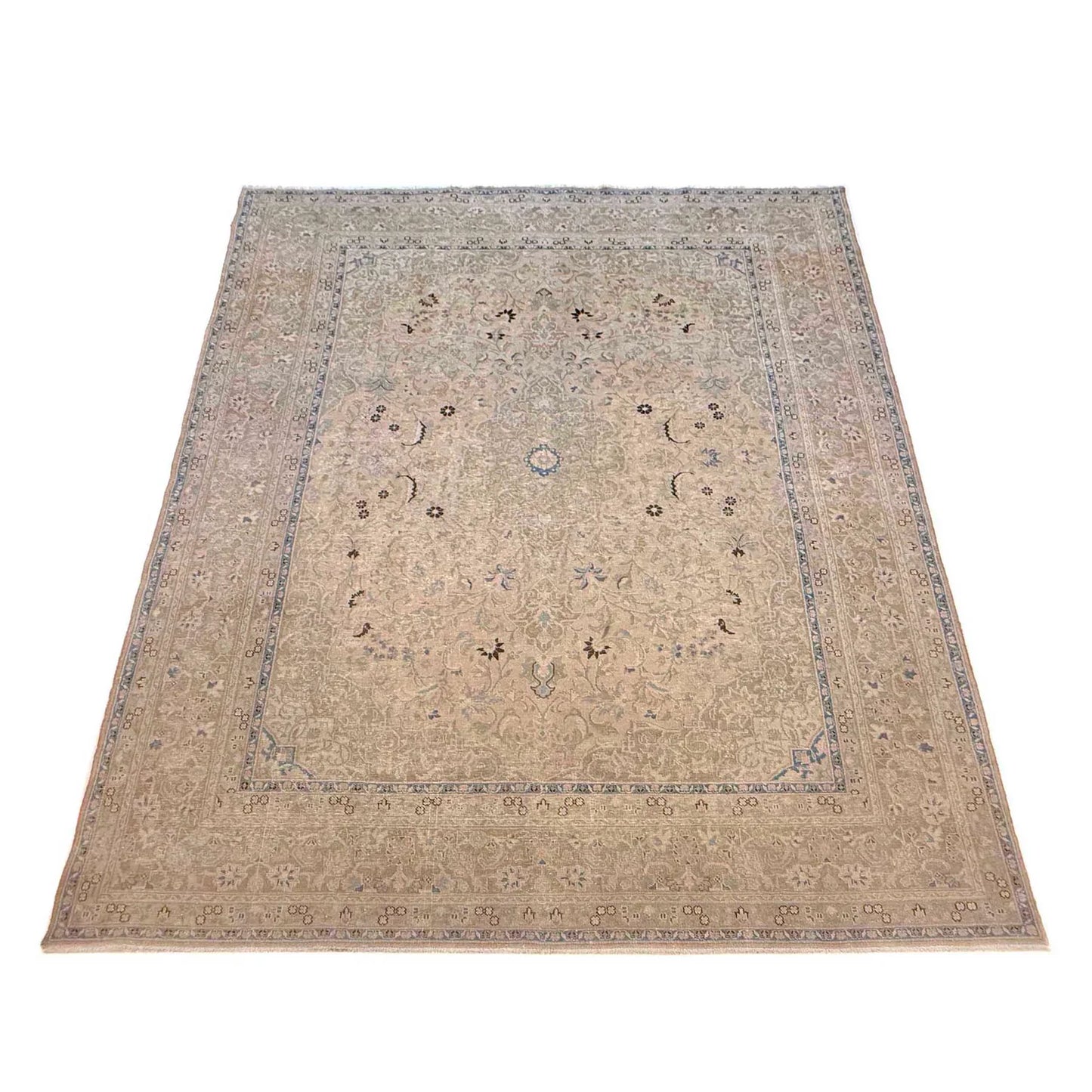 Ivory Kashan Hand-Knotted Persian Rug (KN-633)