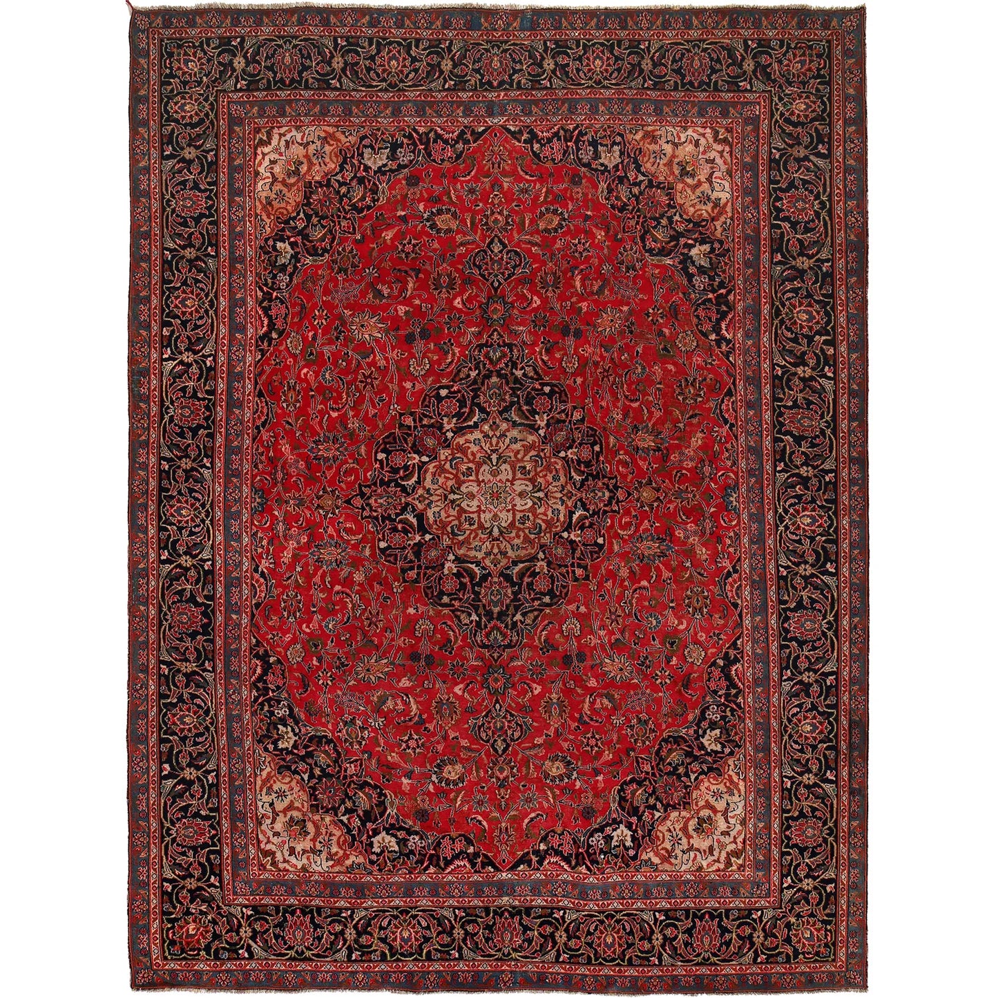 Red Kashan Hand-Knotted Persian Rug (KN-634)