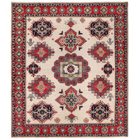 Ivory Oriental Kazak Afghan Hand-knotted Rug (KK-202)