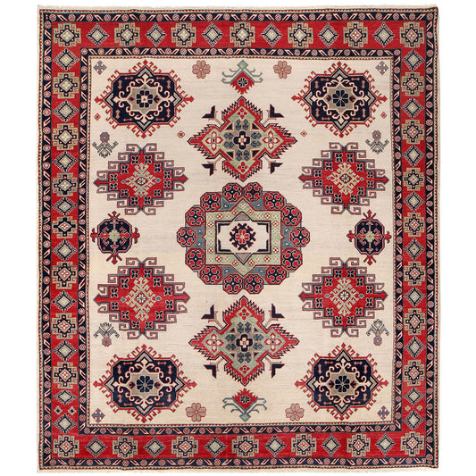 Ivory Oriental Kazak Afghan Hand-knotted Rug (KK-202)