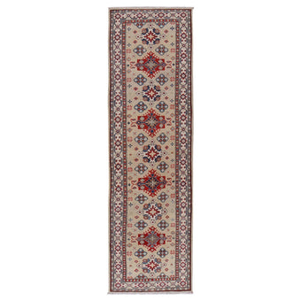 compare product Ivory Oriental Kazak Afghan Hand-knotted Runner (KK-203)
